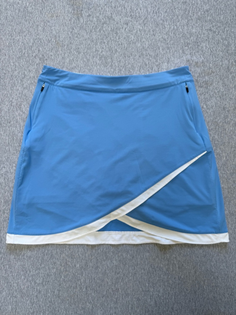 Peter Millar Women's Golf Skort S Blue White Solid Stretch Pockets